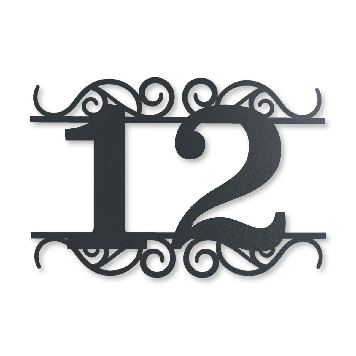 Număr de casă din inox, personalizat – Număr de casă Ornamentat, inox antracit RAL 7016 · MOHAVE [checkout]