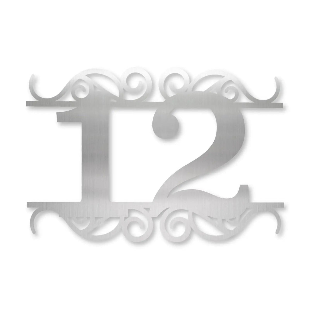 Număr de casă din inox, personalizat – Număr de casă Ornamentat, inox satinat · MOHAVE [checkout]