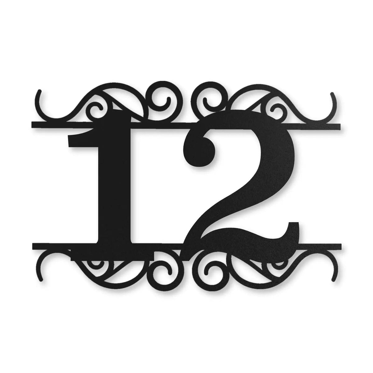 Număr de casă din inox, personalizat – Număr de casă Ornamentat, inox negru RAL 9005 · MOHAVE [checkout]