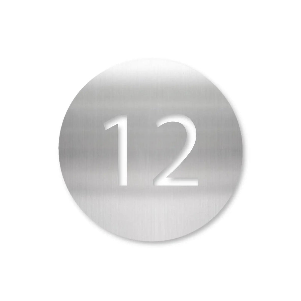 Plăcuță cu număr de casă din inox, personalizată – Număr de casă în cerc, inox satinat · MOHAVE [checkout]