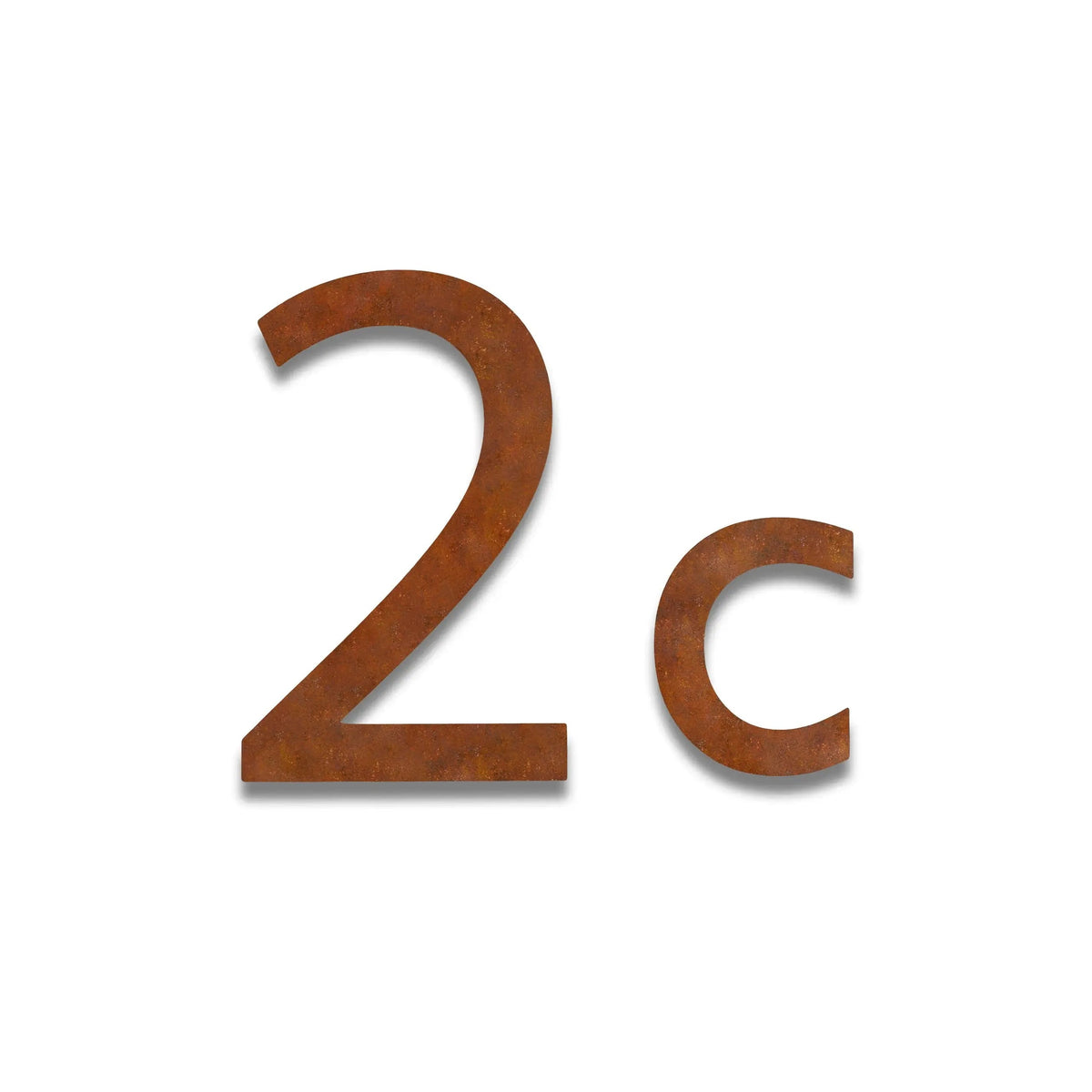 Număr de casă personalizat din inox – Număr de casă modern, 2c – oțel Corten cu patină de rugină · MOHAVE