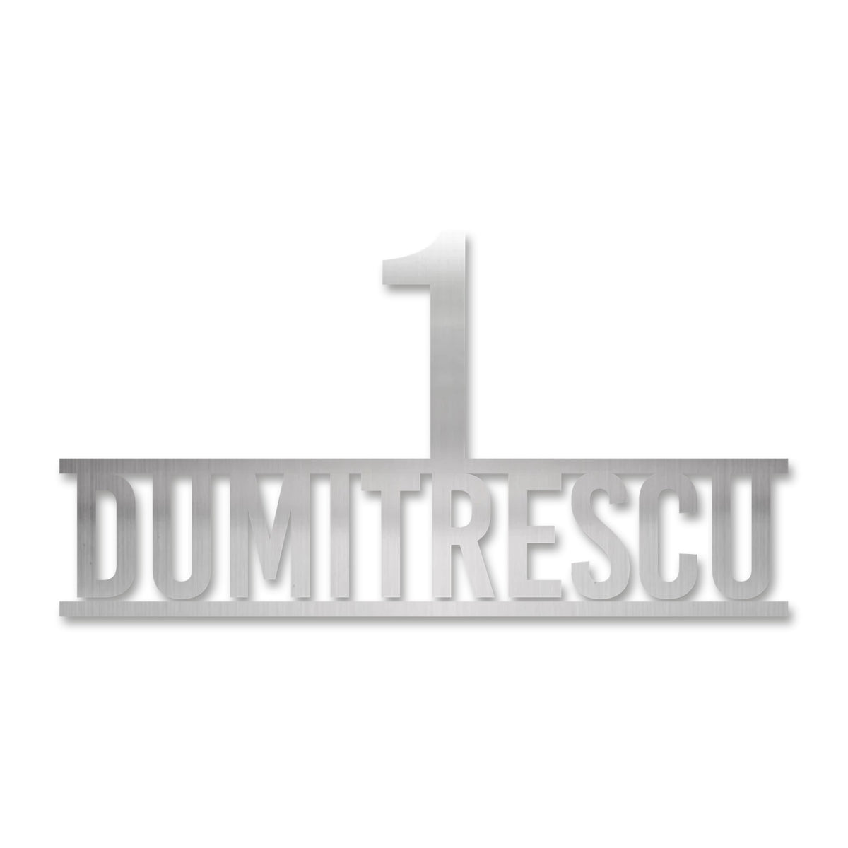Număr mare deasupra numelui, inox satinat · MOHAVE