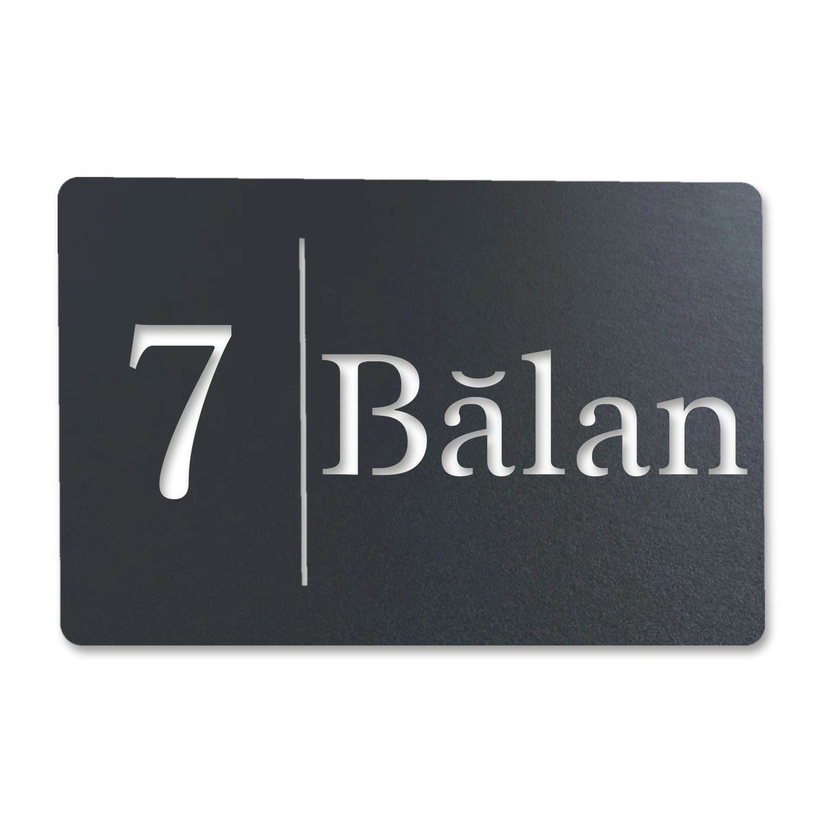 Plăcuță cu număr și nume, design modern, inox antracit RAL 7016 · MOHAVE