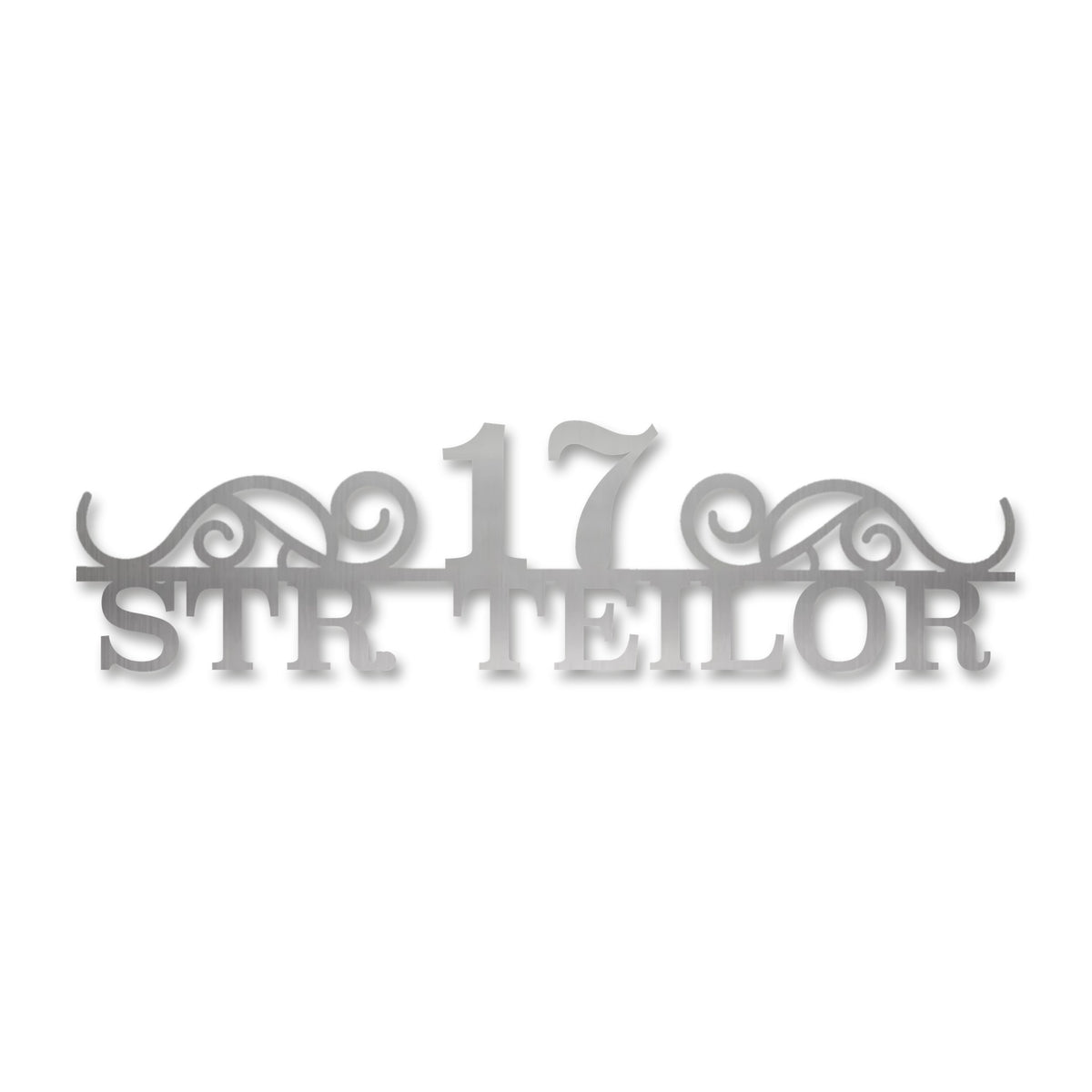 Plăcuță stradală clasică, inox satinat · MOHAVE