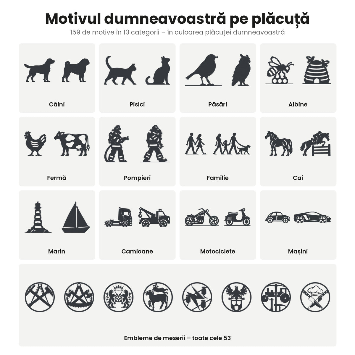 Plăcuță stradală cu motiv – 159 de motive în 13 categorii, inclusiv toate cele 53 de embleme de meserii · MOHAVE