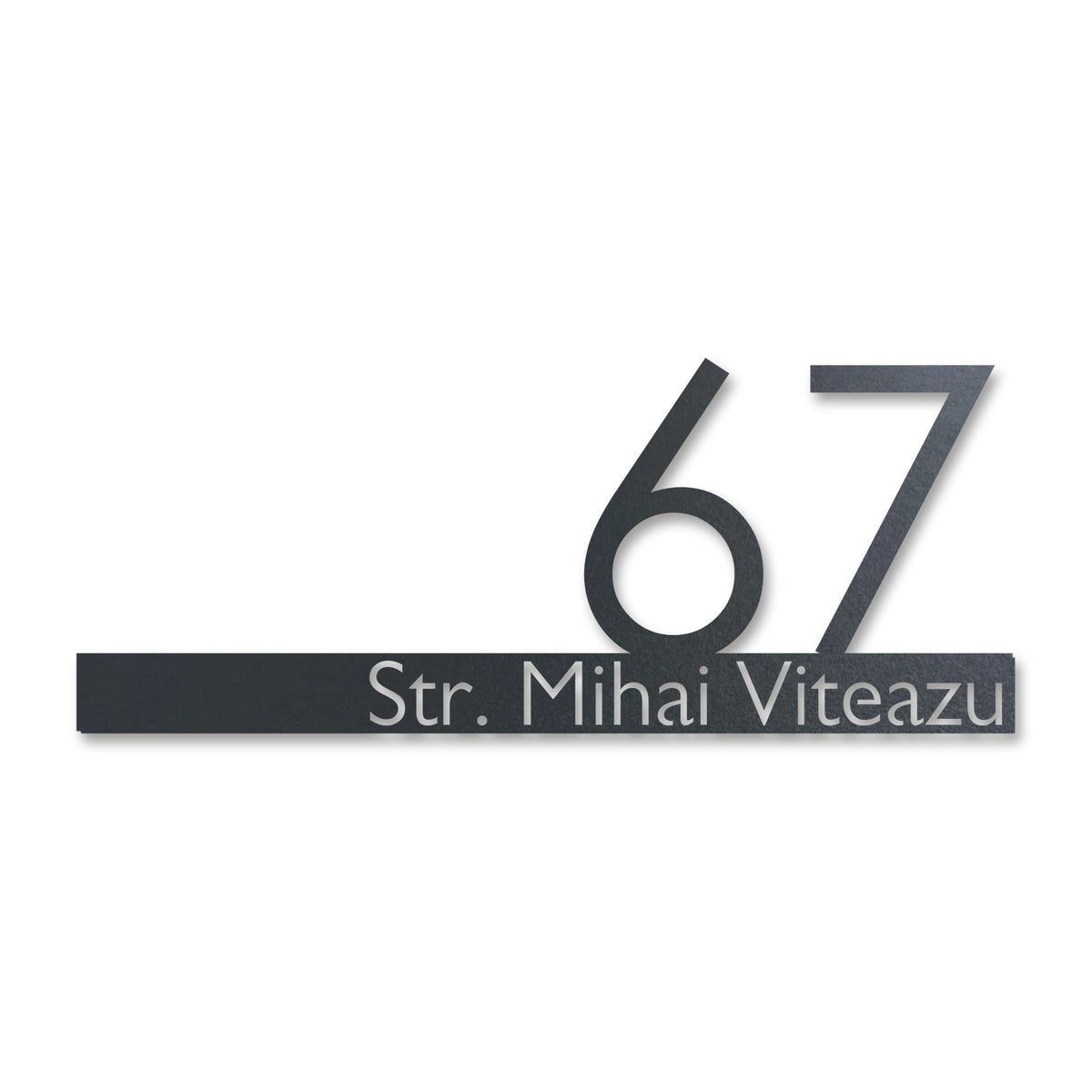 Plăcuță stradală cu număr de casă, inox antracit RAL 7016 · MOHAVE