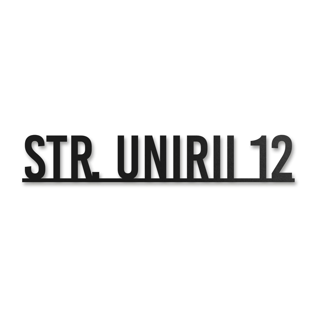 Plăcuță stradală cu număr de casă pe un singur rând, inox negru RAL 9005 · MOHAVE