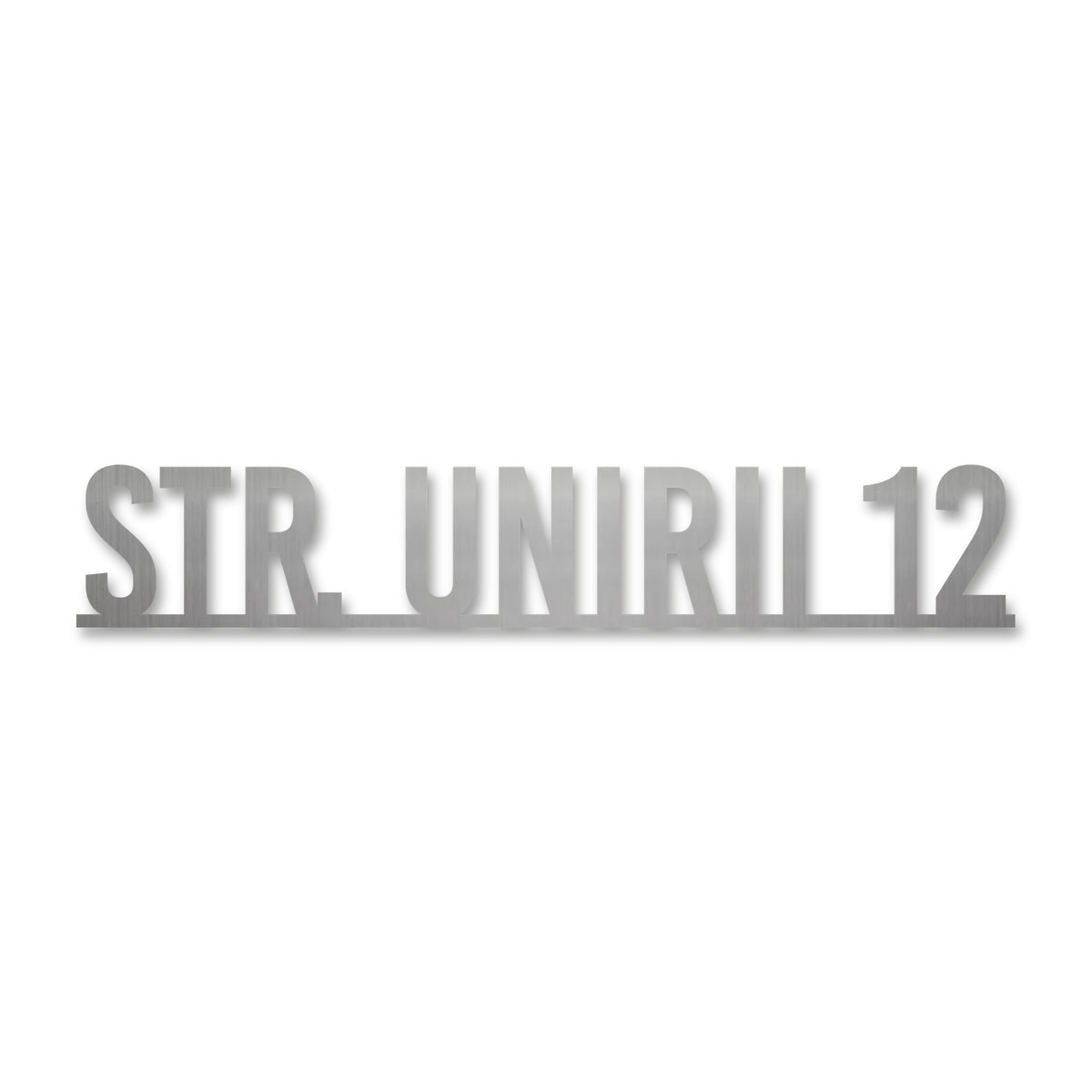 Plăcuță stradală cu număr de casă pe un singur rând, inox satinat · MOHAVE