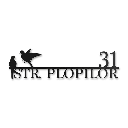 Plăcuță stradală cu păsări personalizată, tăiată cu laser · MOHAVE