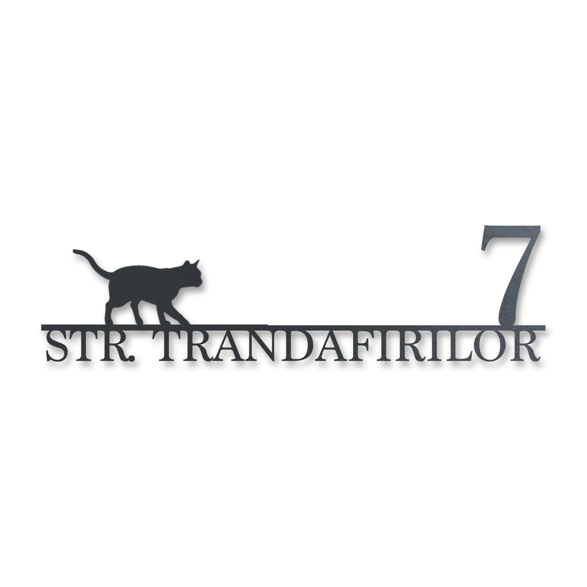 Plăcuță stradală cu pisică, inox antracit RAL 7016 · MOHAVE