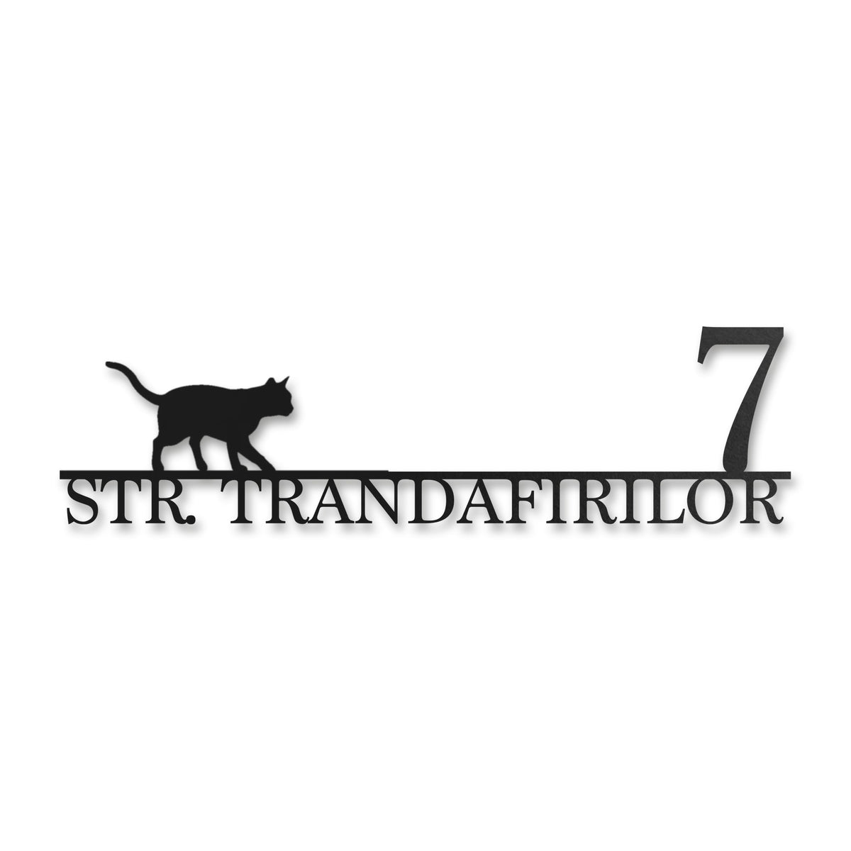 Plăcuță stradală cu pisică personalizată, tăiată cu laser · MOHAVE