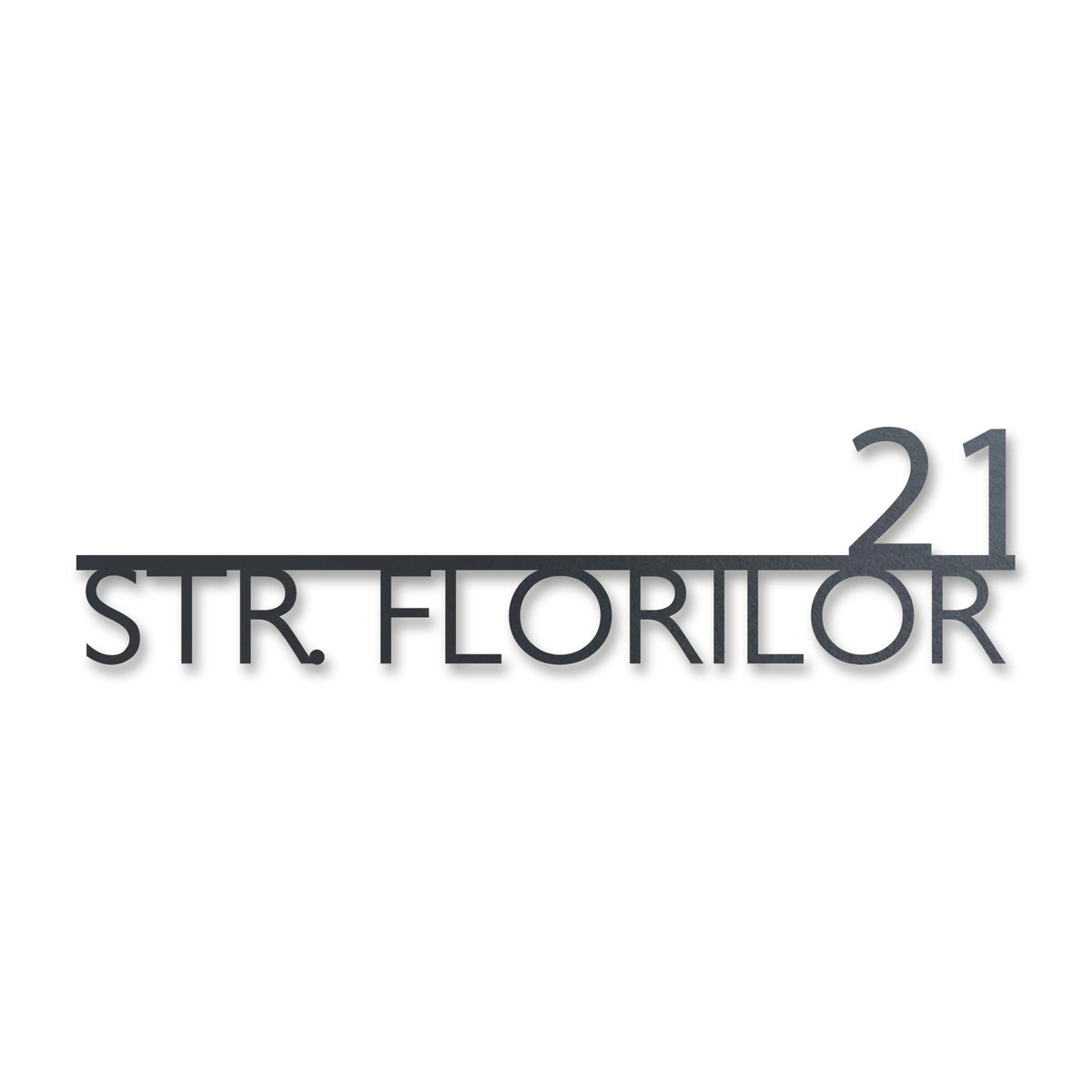 Plăcuță stradală modernă, inox antracit RAL 7016 · MOHAVE