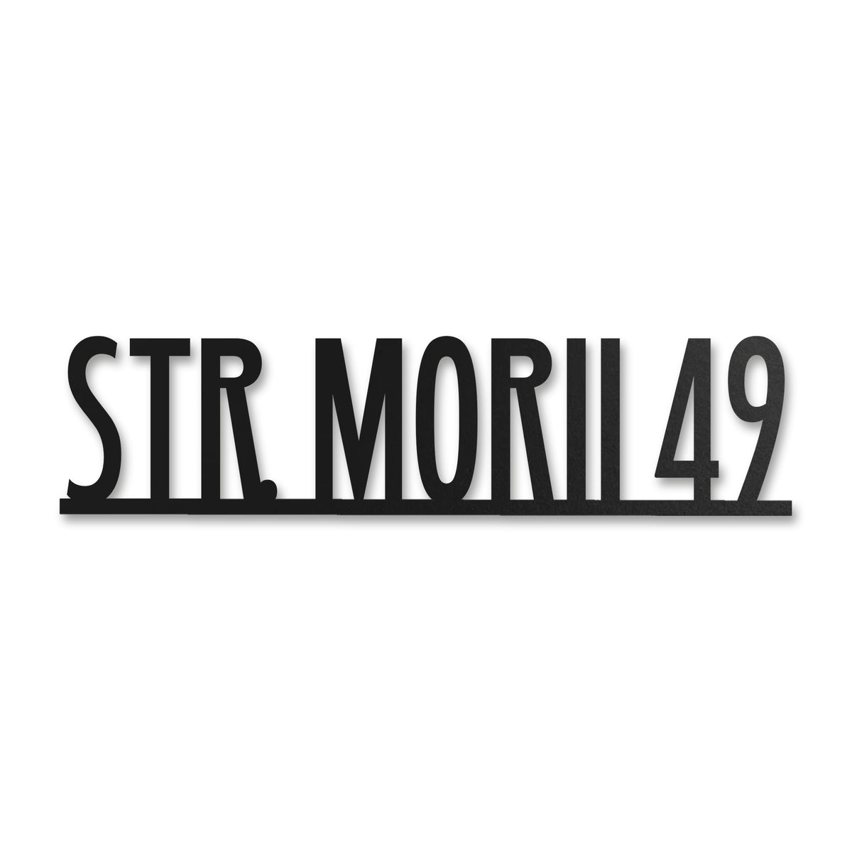 Plăcuță stradală modernă cu font înalt personalizată, tăiată cu laser · MOHAVE
