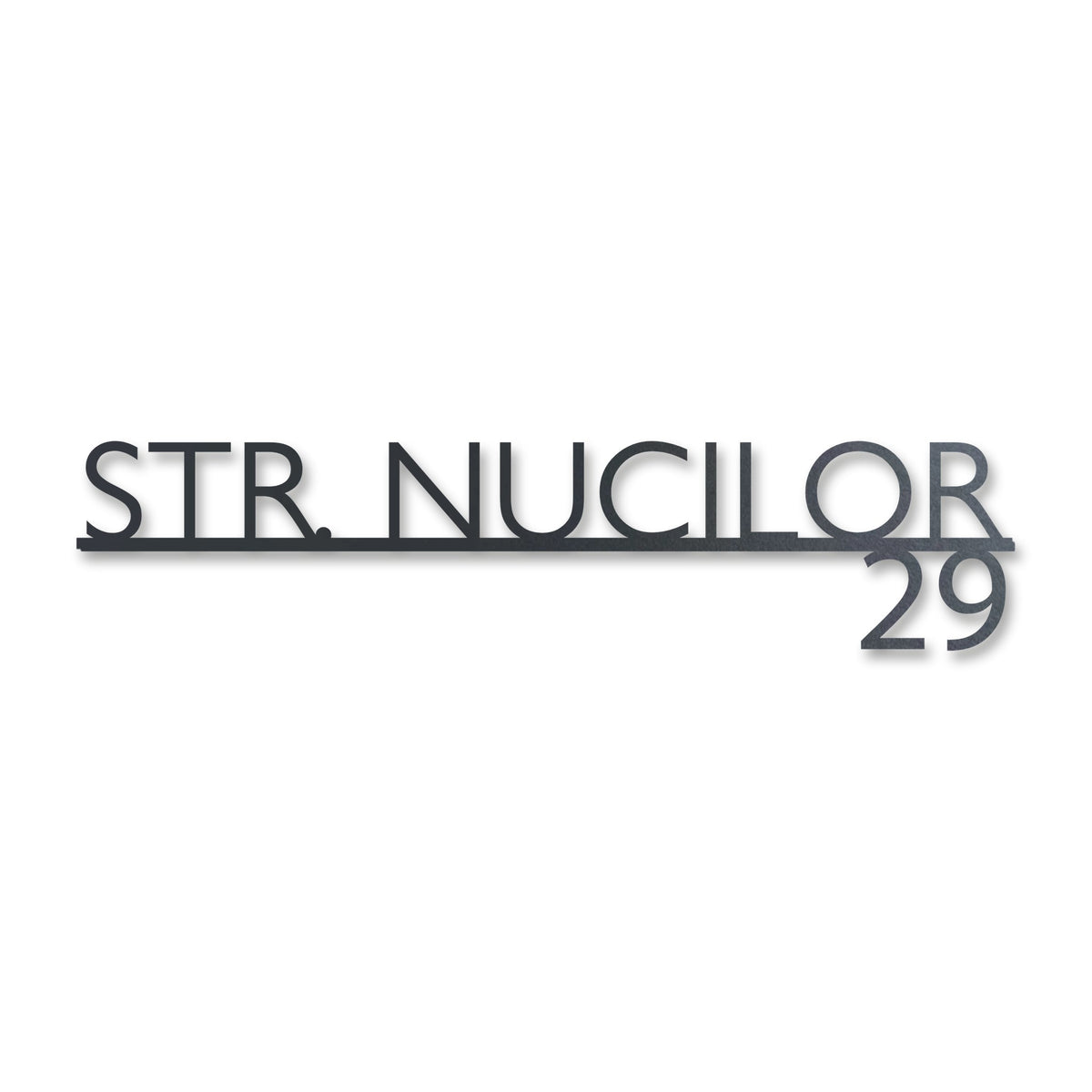 Plăcuță stradală modernă (număr dedesubt), inox antracit RAL 7016 · MOHAVE