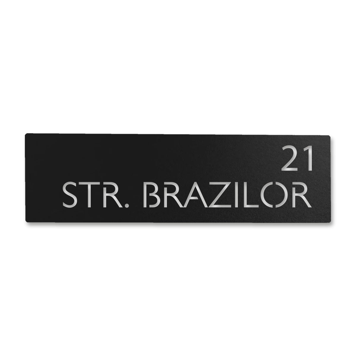 Plăcuță stradală modernă (pe placă) personalizată, tăiată cu laser · MOHAVE