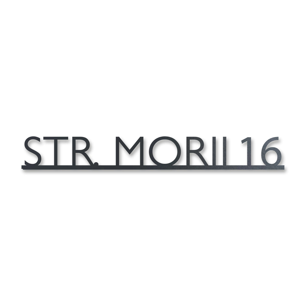 Plăcuță stradală modernă pe un rând, inox antracit RAL 7016 · MOHAVE