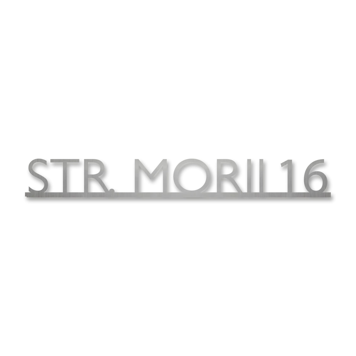 Plăcuță stradală modernă pe un rând, inox satinat · MOHAVE