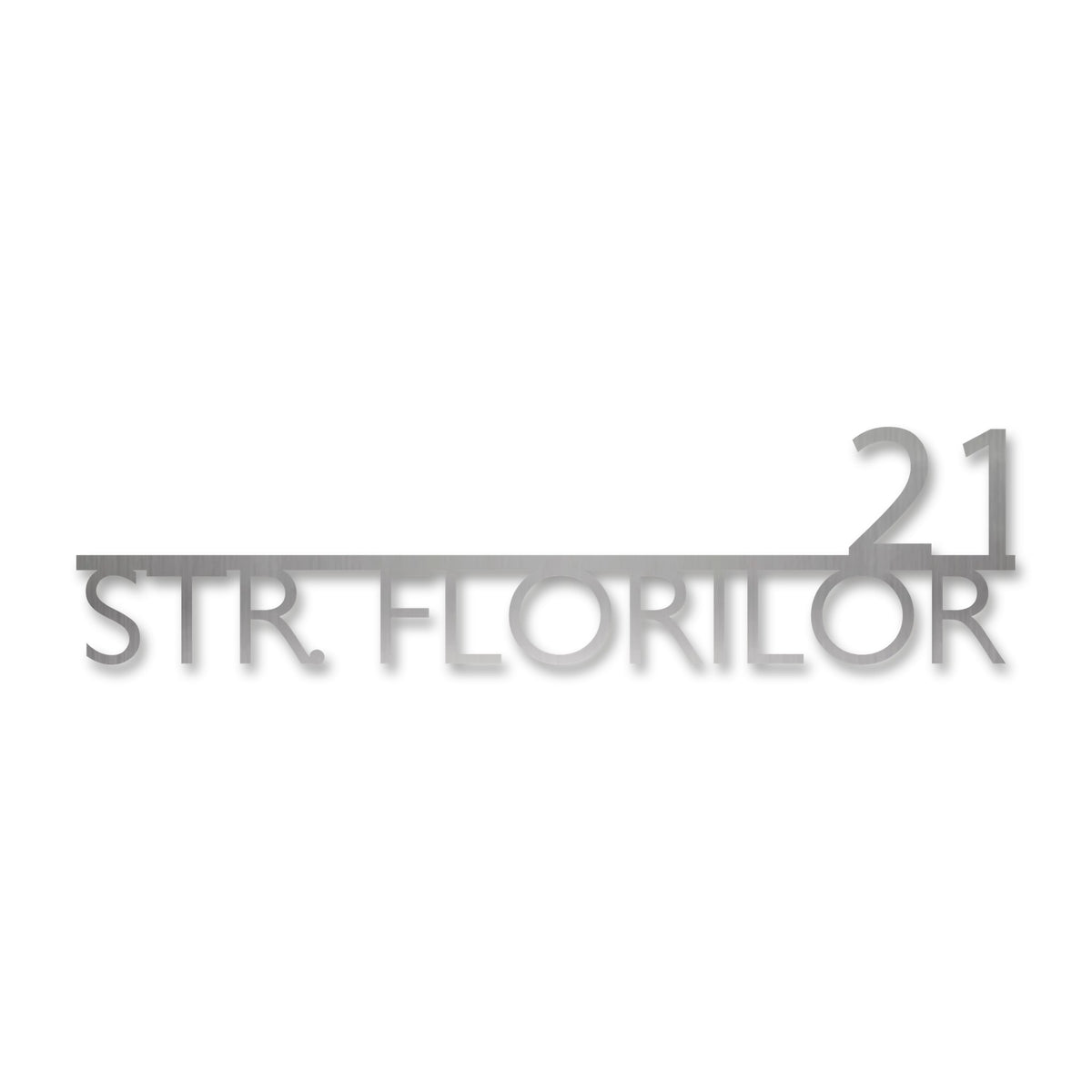 Plăcuță stradală modernă, inox satinat · MOHAVE