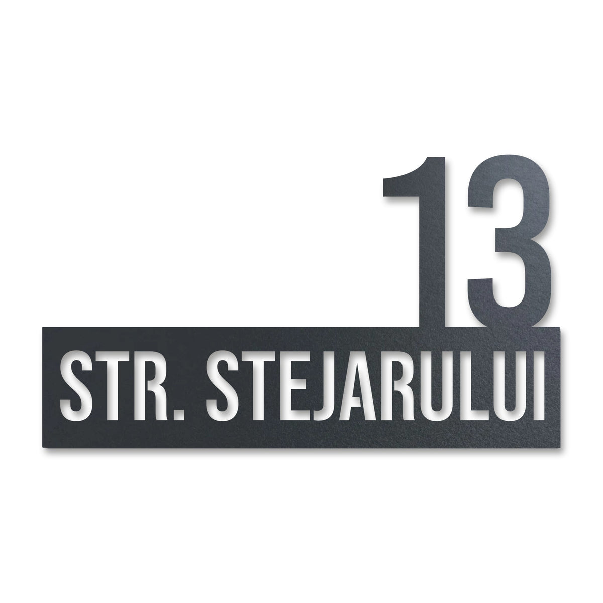 Stradă cu număr de casă, inox antracit RAL 7016 · MOHAVE