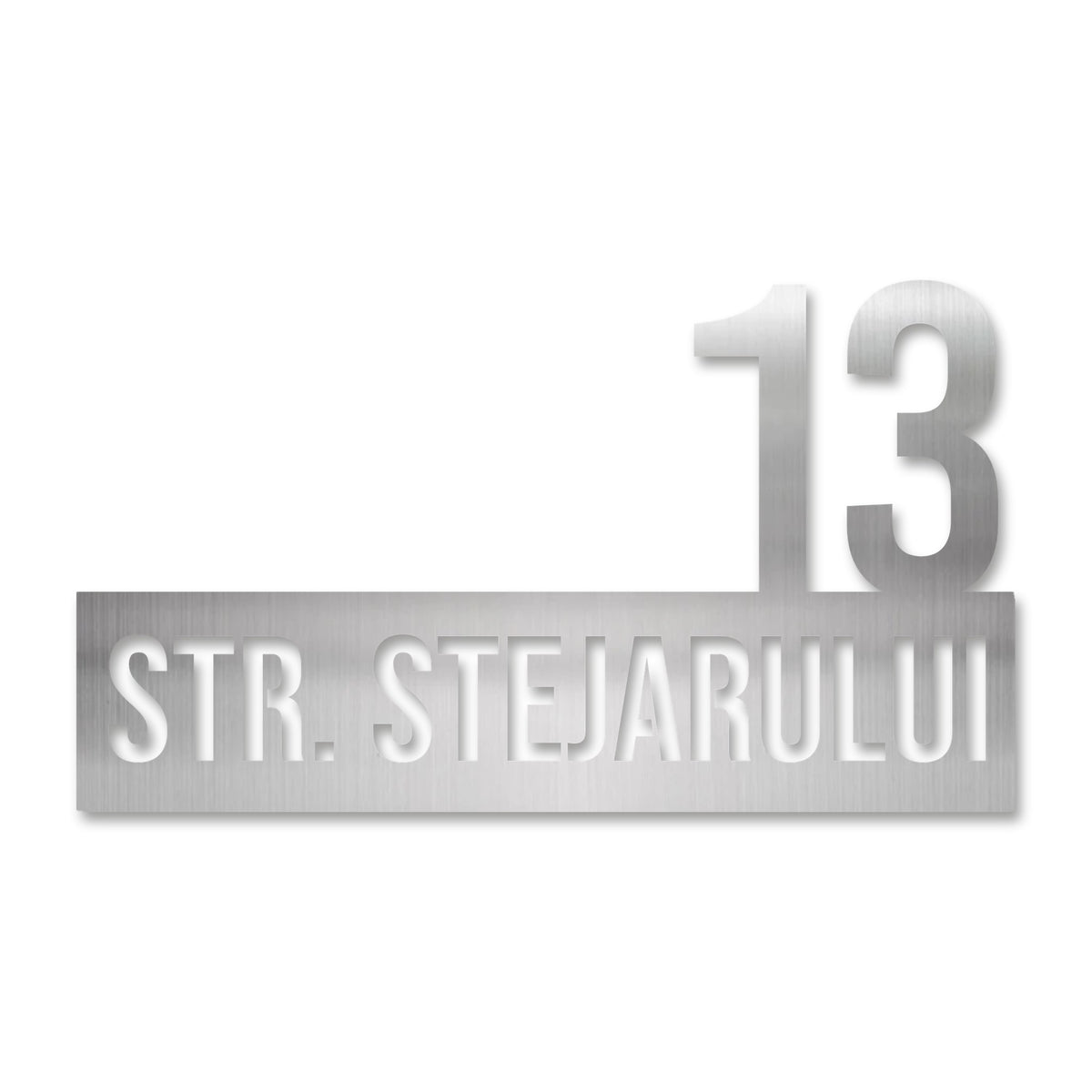 Stradă cu număr de casă, inox satinat · MOHAVE